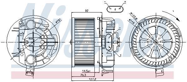 Pulseur d'air habitacle (Ventilateur habitacle) NISSENS 87043