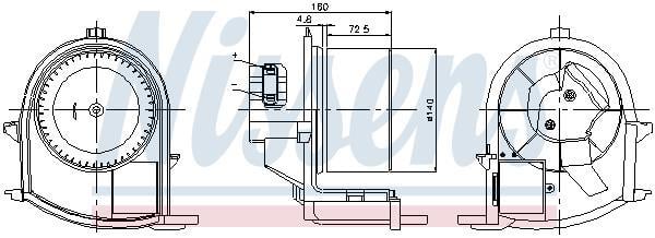 Pulseur d'air habitacle (Ventilateur habitacle) NISSENS 87047