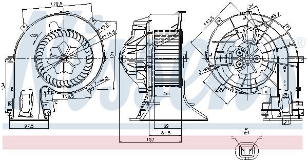 Pulseur d'air habitacle (Ventilateur habitacle) NISSENS ref. 87049