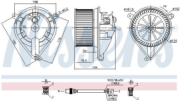 Pulseur d'air habitacle (Ventilateur habitacle) NISSENS 87052