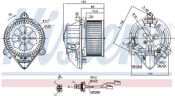 Pulseur d'air habitacle (Ventilateur habitacle) NISSENS 87053