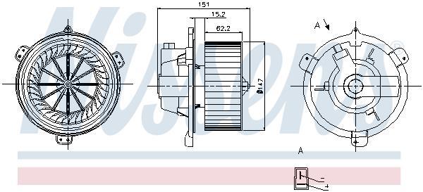 Pulseur d'air habitacle (Ventilateur habitacle) NISSENS 87056