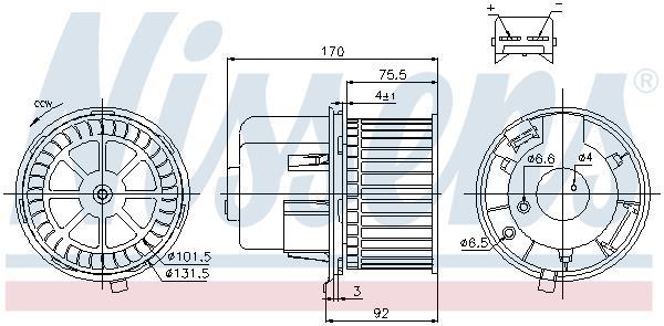 Pulseur d'air habitacle (Ventilateur habitacle) NISSENS ref. 87061