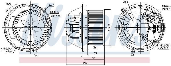 Pulseur d'air habitacle (Ventilateur habitacle) NISSENS ref. 87062