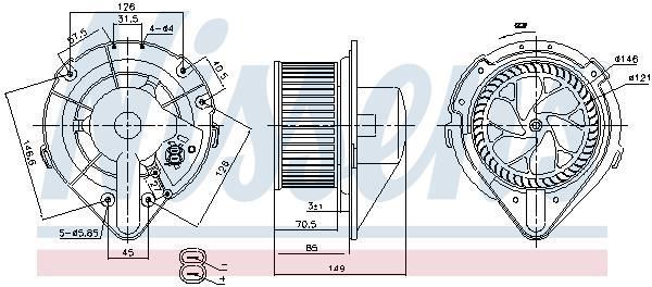 Pulseur d'air habitacle (Ventilateur habitacle) NISSENS ref. 87064