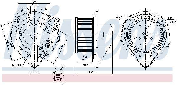 Pulseur d'air habitacle (Ventilateur habitacle) NISSENS ref. 87066