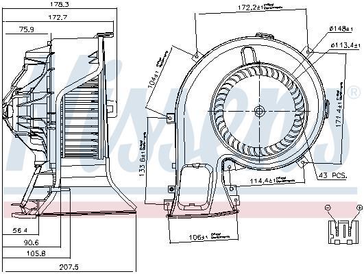 Pulseur d'air habitacle (Ventilateur habitacle) NISSENS 87067