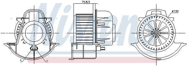 Pulseur d'air habitacle (Ventilateur habitacle) NISSENS 87076