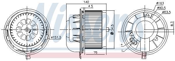 Ventilador de habitáculo NISSENS ref. 87077