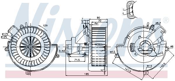 Pulseur d'air habitacle (Ventilateur habitacle) NISSENS 87079