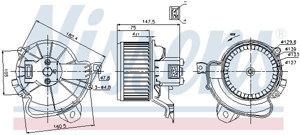 Pulseur d'air habitacle (Ventilateur habitacle) NISSENS ref. 87086
