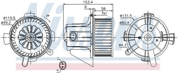 Pulseur d'air habitacle (Ventilateur habitacle) NISSENS ref. 87090