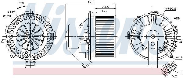 Pulseur d'air habitacle (Ventilateur habitacle) NISSENS 87105