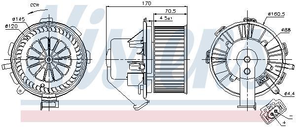 Pulseur d'air habitacle (Ventilateur habitacle) NISSENS 87106