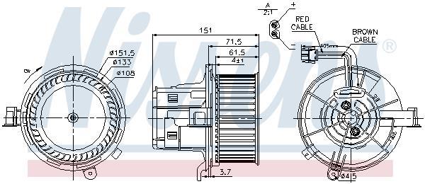 Pulseur d'air habitacle (Ventilateur habitacle) NISSENS 87109