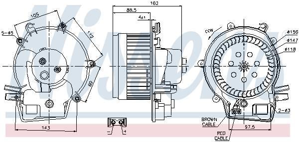 Pulseur d'air habitacle (Ventilateur habitacle) NISSENS 87111