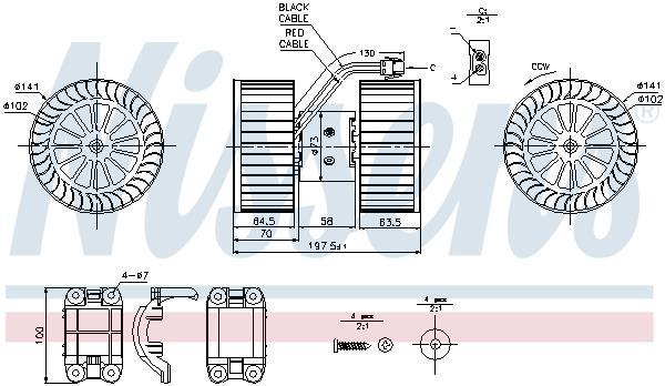 Pulseur d'air habitacle (Ventilateur habitacle) NISSENS 87115