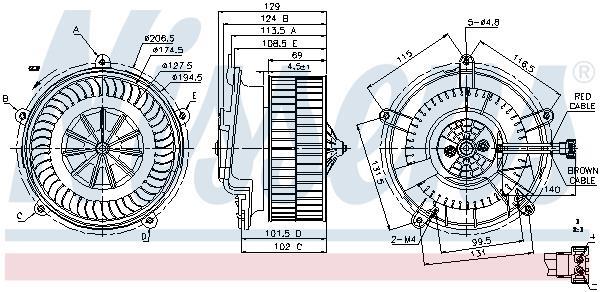 Pulseur d'air habitacle (Ventilateur habitacle) NISSENS 87119