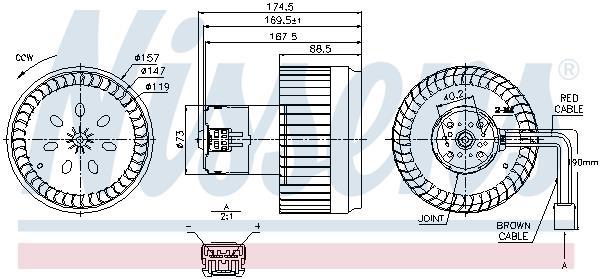 Pulseur d'air habitacle (Ventilateur habitacle) NISSENS ref. 87123