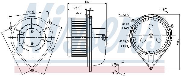 Pulseur d'air habitacle (Ventilateur habitacle) NISSENS 87128