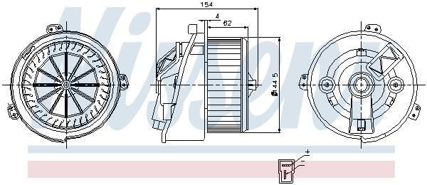 Pulseur d'air habitacle (Ventilateur habitacle) NISSENS 87129