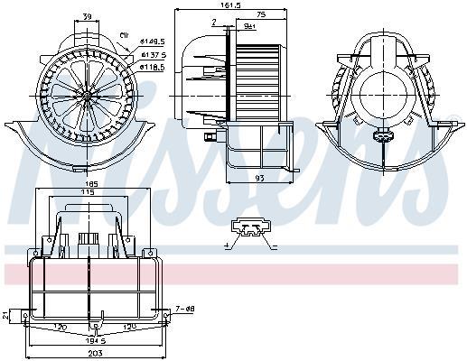 Pulseur d'air habitacle (Ventilateur habitacle) NISSENS 87139