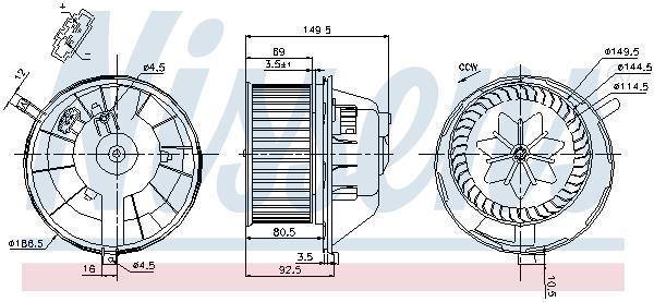 Pulseur d'air habitacle (Ventilateur habitacle) NISSENS 87144