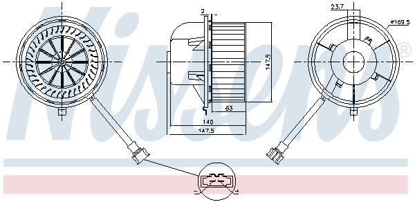 Pulseur d'air habitacle (Ventilateur habitacle) NISSENS ref. 87155