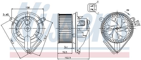 Pulseur d'air habitacle (Ventilateur habitacle) NISSENS 87156