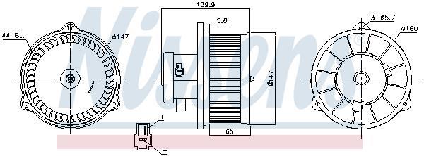 Pulseur d'air habitacle (Ventilateur habitacle) NISSENS 87160