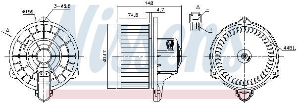 Pulseur d'air habitacle (Ventilateur habitacle) NISSENS 87161