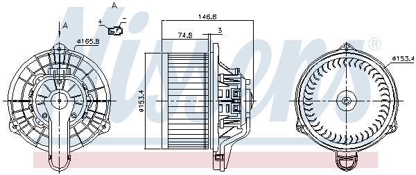 Pulseur d'air habitacle (Ventilateur habitacle) NISSENS 87162