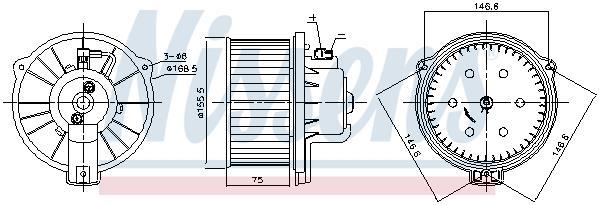 Pulseur d'air habitacle (Ventilateur habitacle) NISSENS 87169