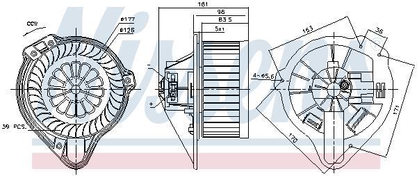 Pulseur d'air habitacle (Ventilateur habitacle) NISSENS 87170