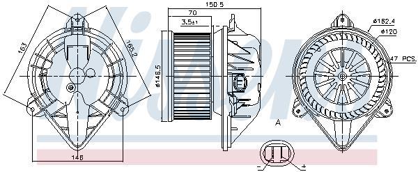 Pulseur d'air habitacle (Ventilateur habitacle) NISSENS ref. 87173