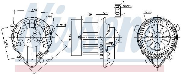 Pulseur d'air habitacle (Ventilateur habitacle) NISSENS ref. 87179