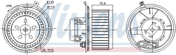 Pulseur d'air habitacle (Ventilateur habitacle) NISSENS 87185