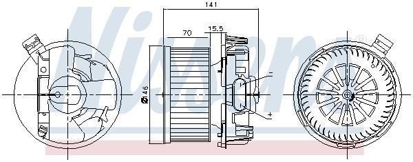 Pulseur d'air habitacle (Ventilateur habitacle) NISSENS ref. 87209