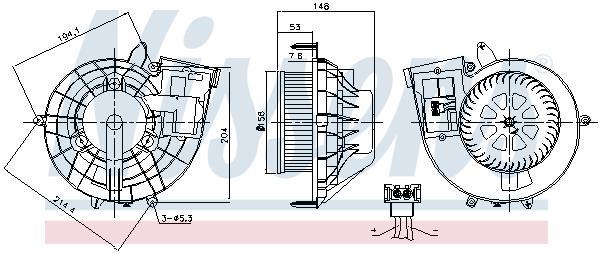Pulseur d'air habitacle (Ventilateur habitacle) NISSENS ref. 87210