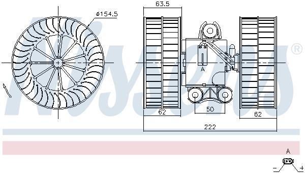 Pulseur d'air habitacle (Ventilateur habitacle) NISSENS ref. 87212