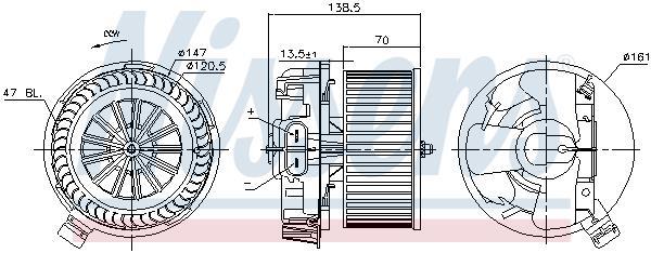 Pulseur d'air habitacle (Ventilateur habitacle) NISSENS ref. 87214