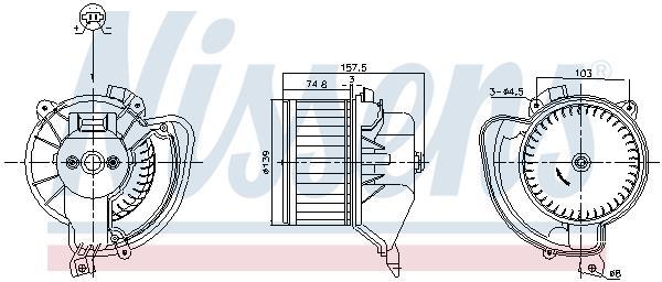 Pulseur d'air habitacle (Ventilateur habitacle) NISSENS ref. 87220