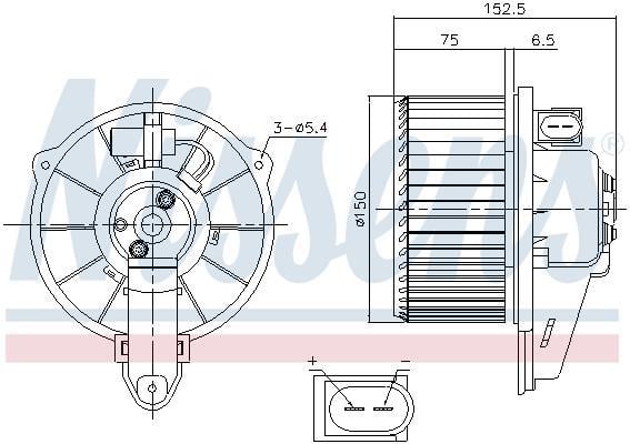 Pulseur d'air habitacle (Ventilateur habitacle) NISSENS ref. 87221