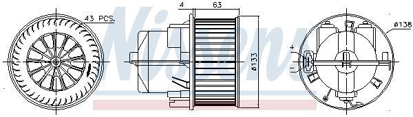 Pulseur d'air habitacle (Ventilateur habitacle) NISSENS ref. 87223