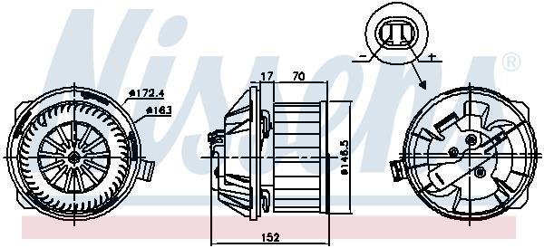 Pulseur d'air habitacle (Ventilateur habitacle) NISSENS ref. 87228
