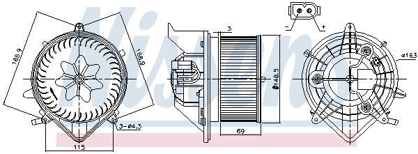 Pulseur d'air habitacle (Ventilateur habitacle) NISSENS 87233