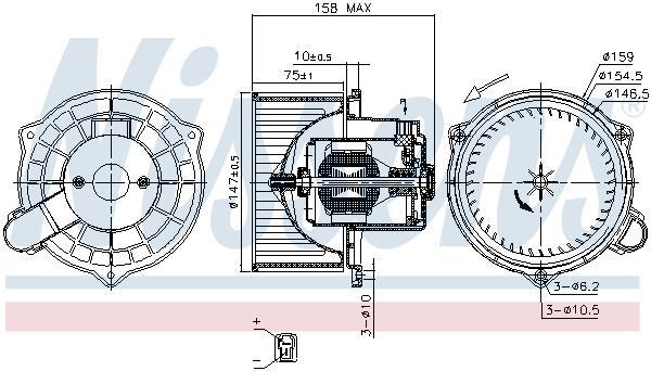 Pulseur d'air habitacle (Ventilateur habitacle) NISSENS 87234