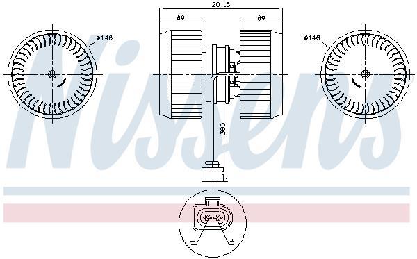 Pulseur d'air habitacle (Ventilateur habitacle) NISSENS 87238