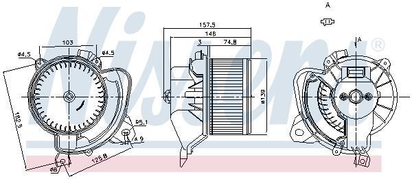 Pulseur d'air habitacle (Ventilateur habitacle) NISSENS 87243