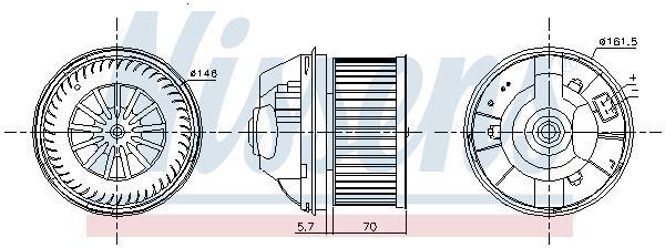 Pulseur d'air habitacle (Ventilateur habitacle) NISSENS 87245